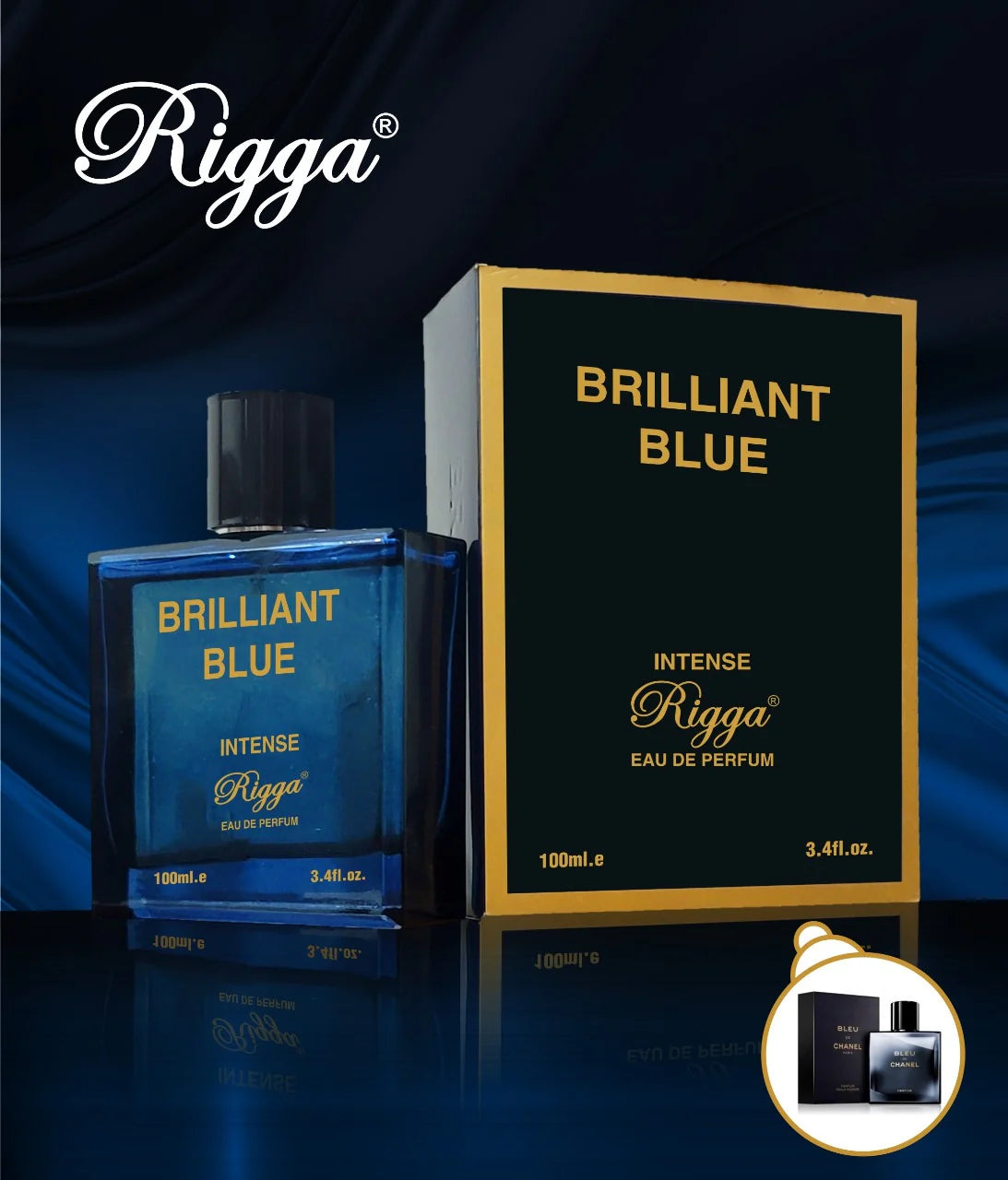 Brilliant Blue Intense by Rigga Luxury Men's Fragrance