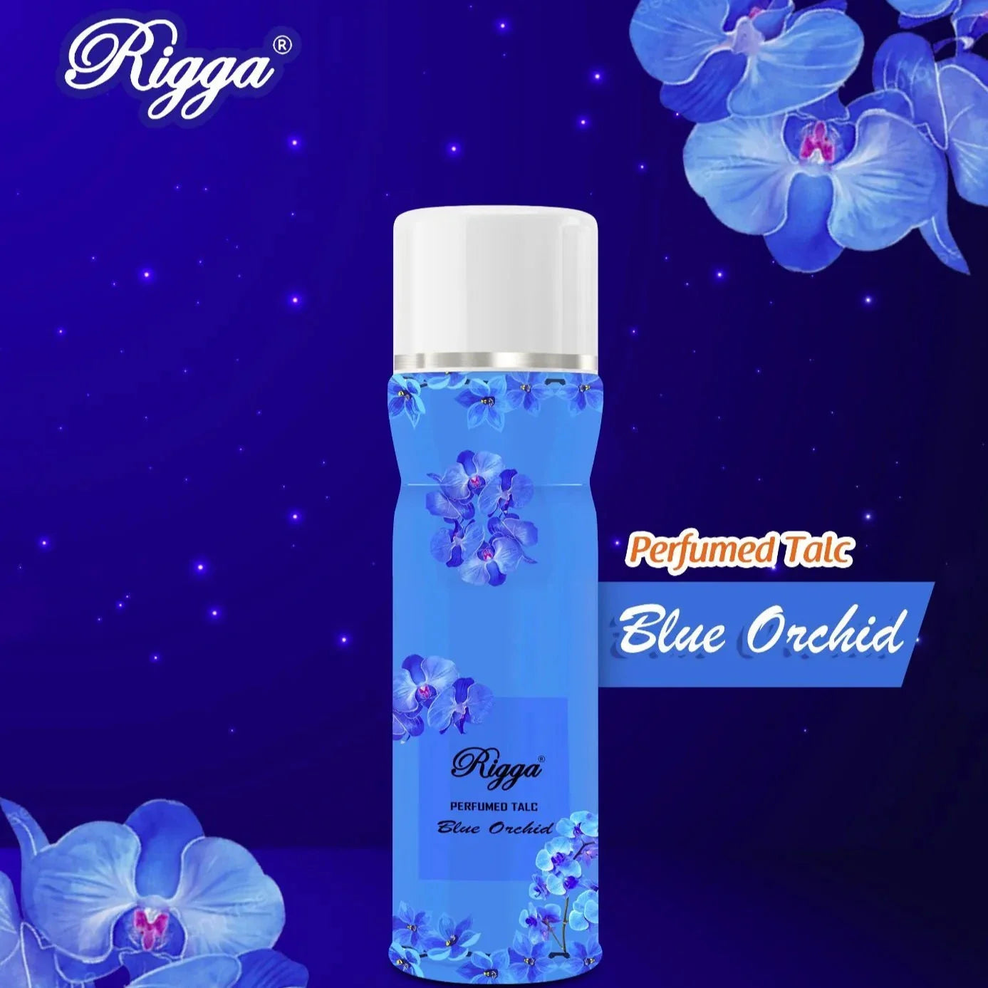 Blue Orchid Perfume Powder by Rigga: Exotic Floral Body Powder for Luxurious Fragrance